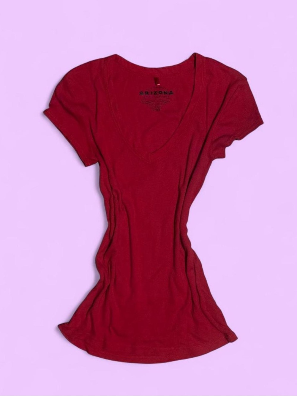 Vintage Y2K 2000s Ribbed Baby Tee McBling, mall girl, indie sleaze, cherry red